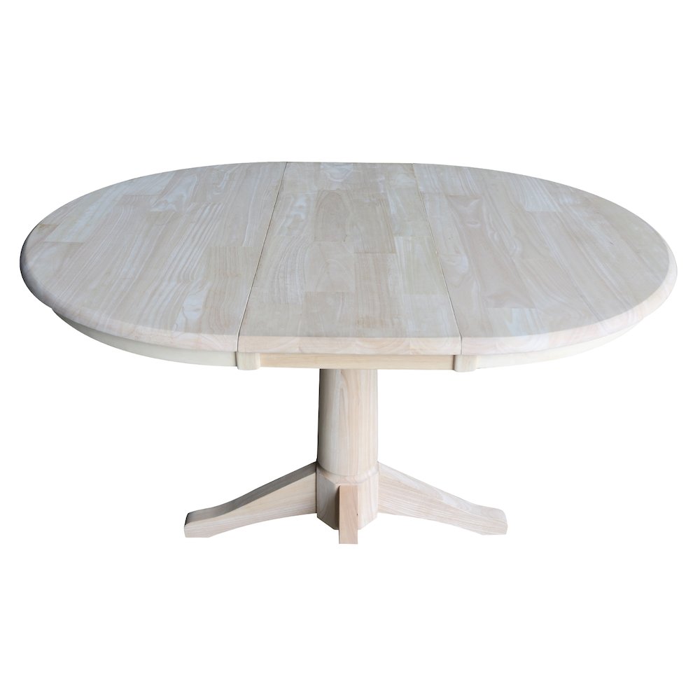 36" Round Top Pedestal Table With 12" Leaf - 30.1"H - Dining Height. Picture 8