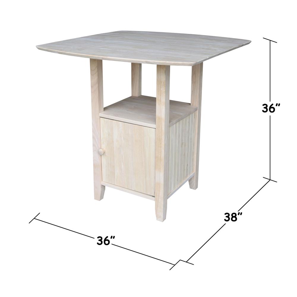 Dual Drop Leaf Bistro Table - Counter Height - With Storage. Picture 6