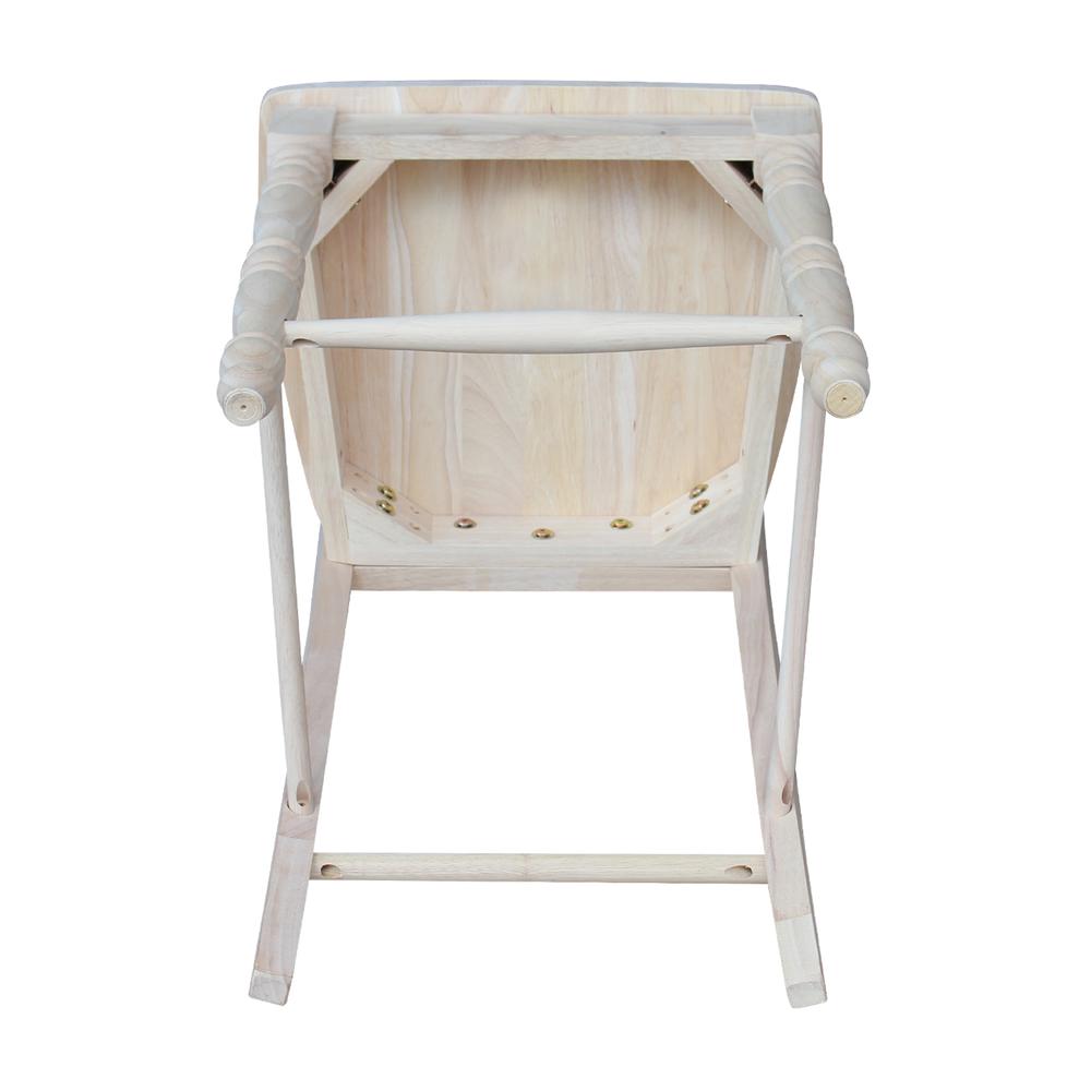 Lattice Counter height Stool - 24" Seat Height, Unfinished. Picture 3