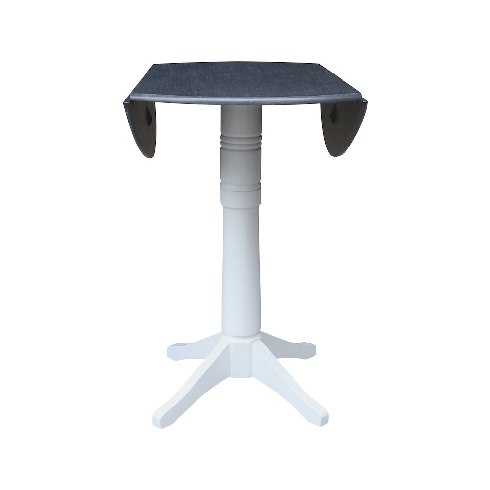 42" Round Dual Drop Leaf Pedestal Table,  43.2"H. Picture 7