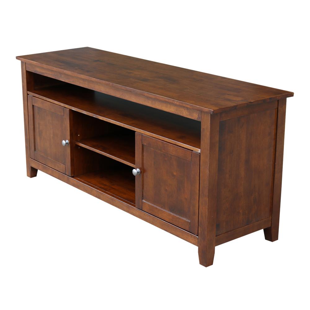 Entertainment / TV Stand - With 2 Doors, Espresso. Picture 1