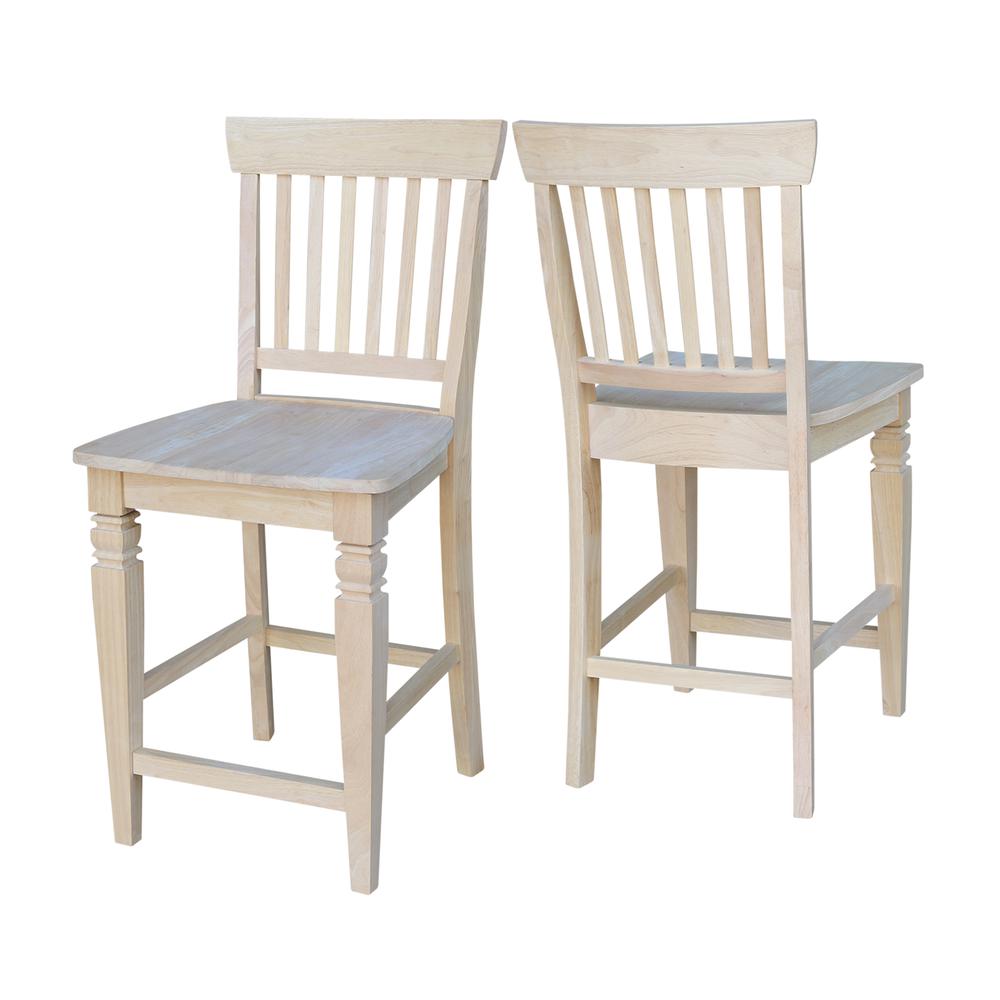 Seattle Counter height Stool - 24" Seat Height, Unfinished. Picture 7