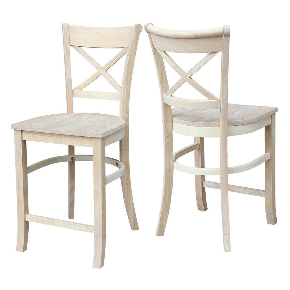 Charlotte Counter height Stool - 24" Seat Height, Unfinished. Picture 5