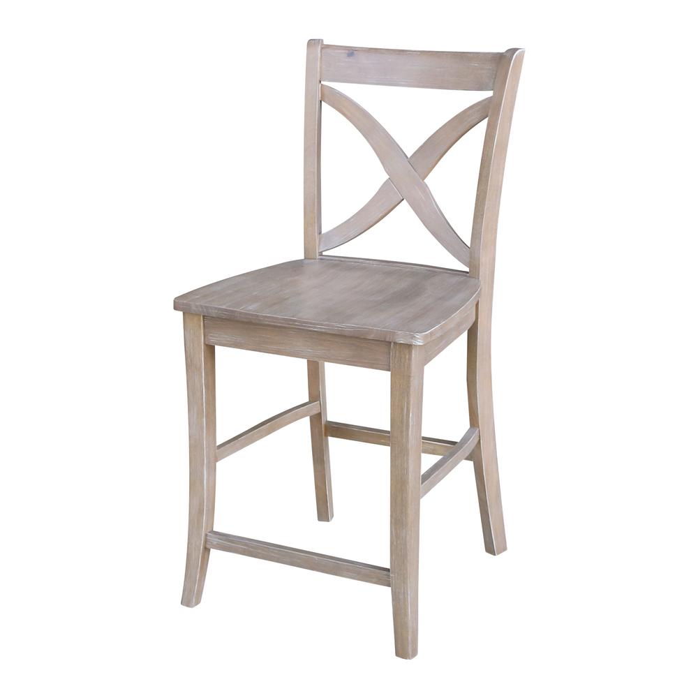 Cosmo Counter height Stool - 24" Seat Height , Washed Gray Taupe. Picture 1