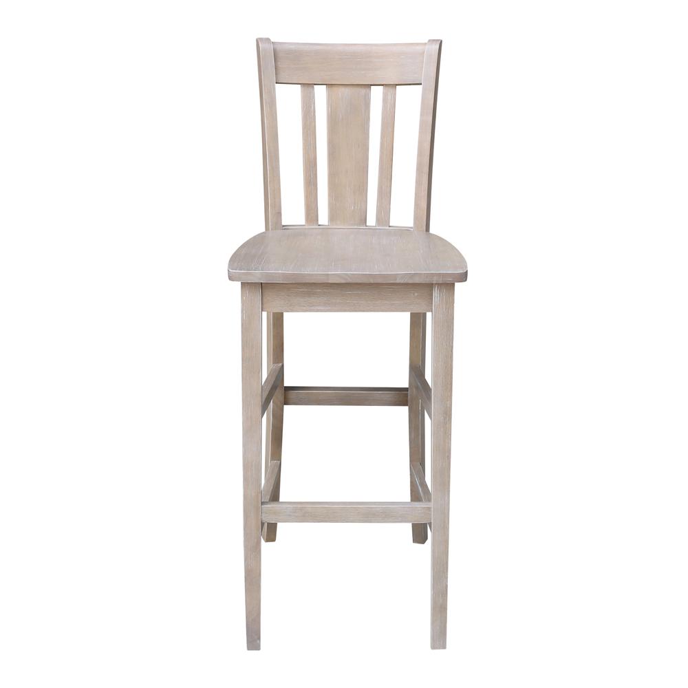 San Remo Bar height Stool - 30" Seat Height, Washed Gray Taupe. Picture 5