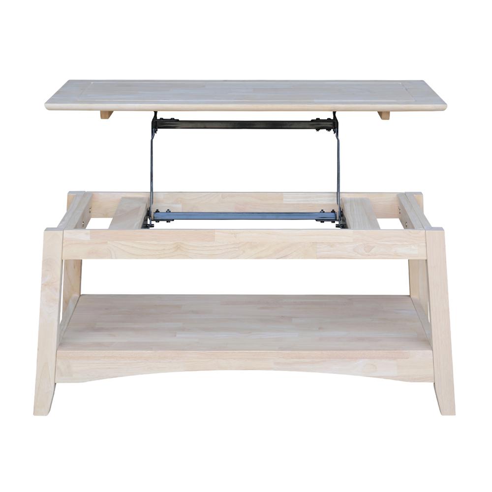 Bombay Tall Coffee Table-Includes Lift Top, Unfinished. Picture 10