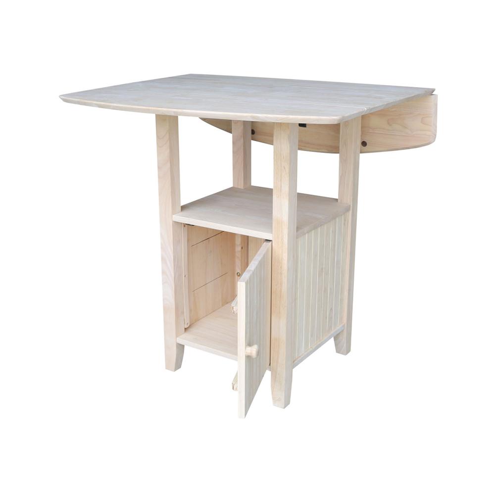 Dual Drop Leaf Bistro Table - Counter Height - With Storage. Picture 3