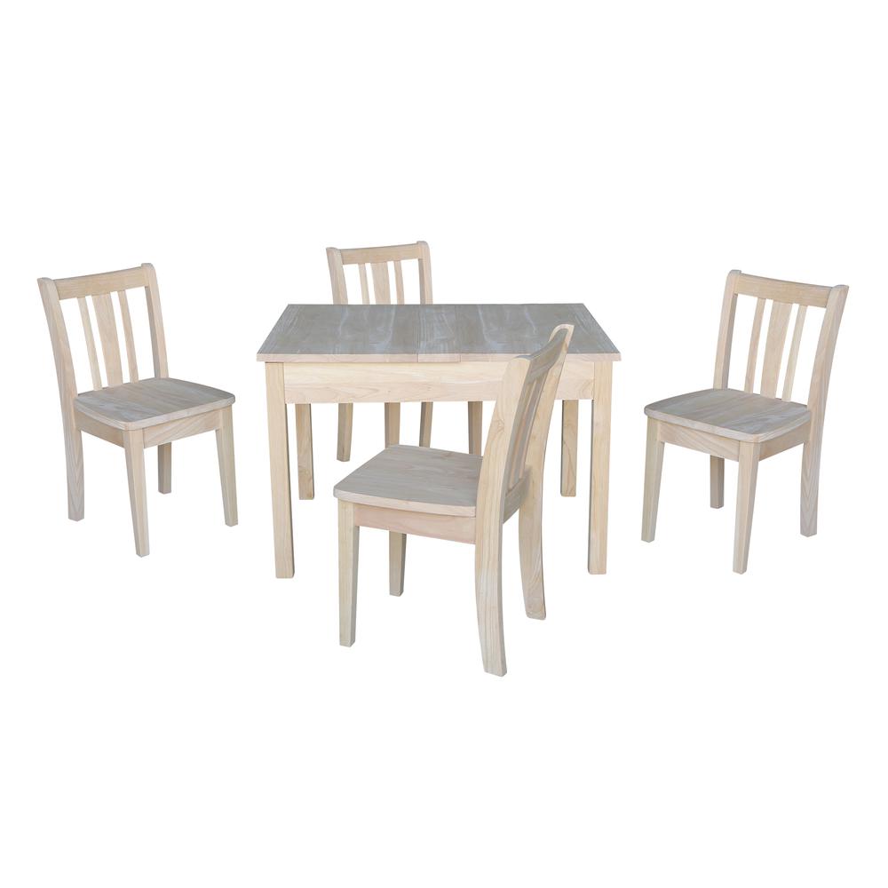 Table With 4 San Remo Juvenile Chairs, Unfinished. Picture 1