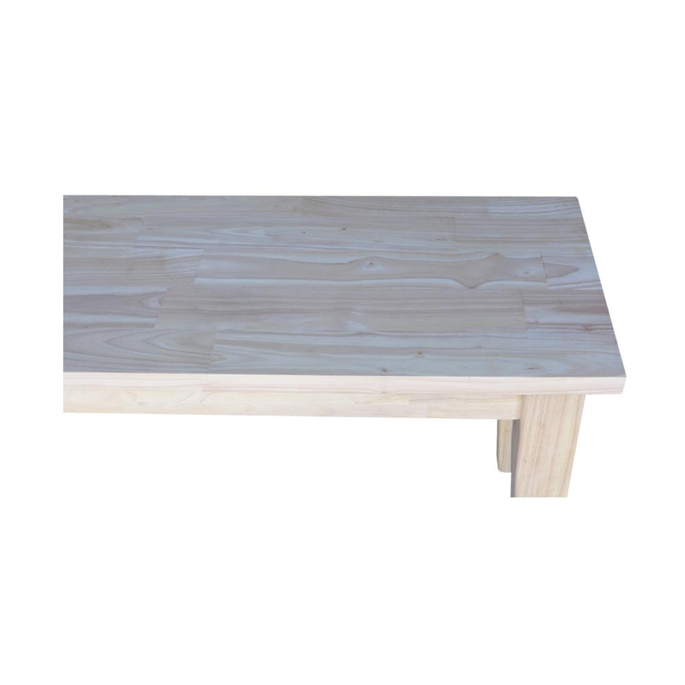 Shaker Style Bench, Unfinished. Picture 2