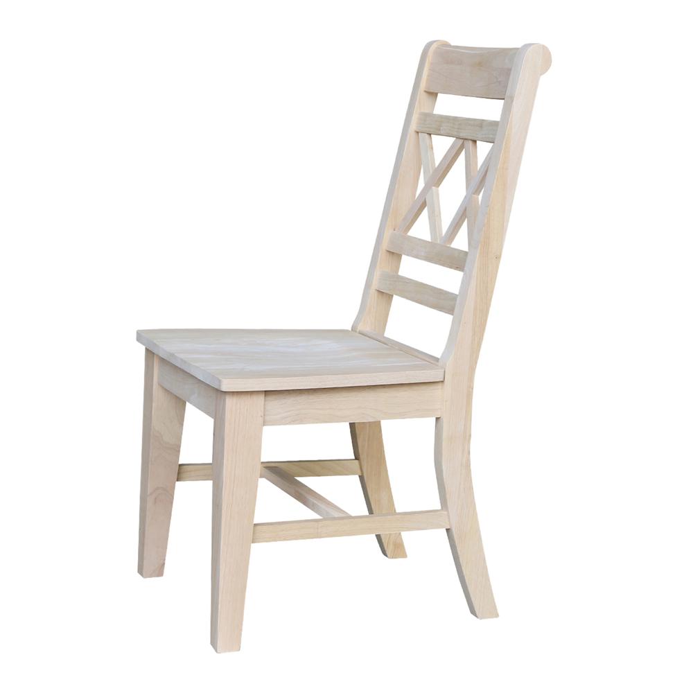 Canyon Collection Set of Two Double X- Back Chairs, Unfinished. Picture 5