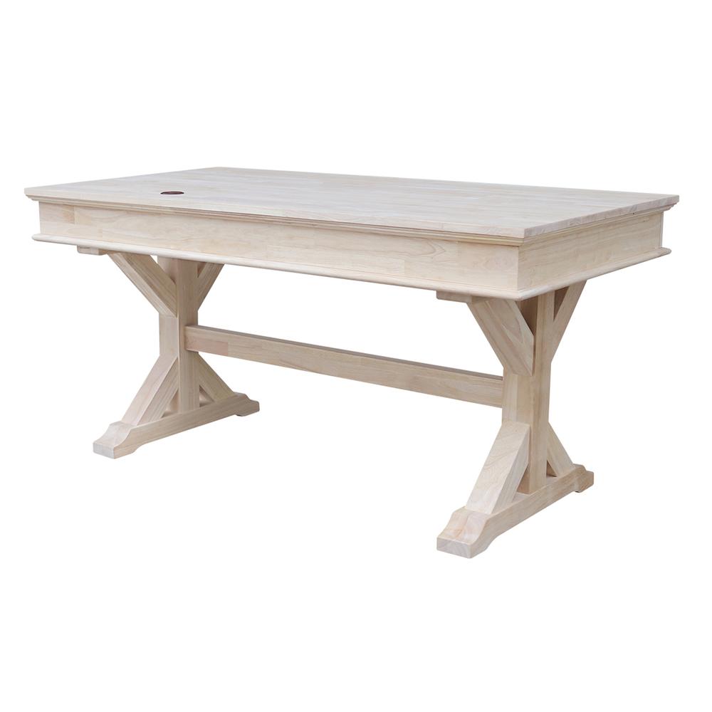 Executive Desk - With Canyon Base, Unfinished. Picture 1