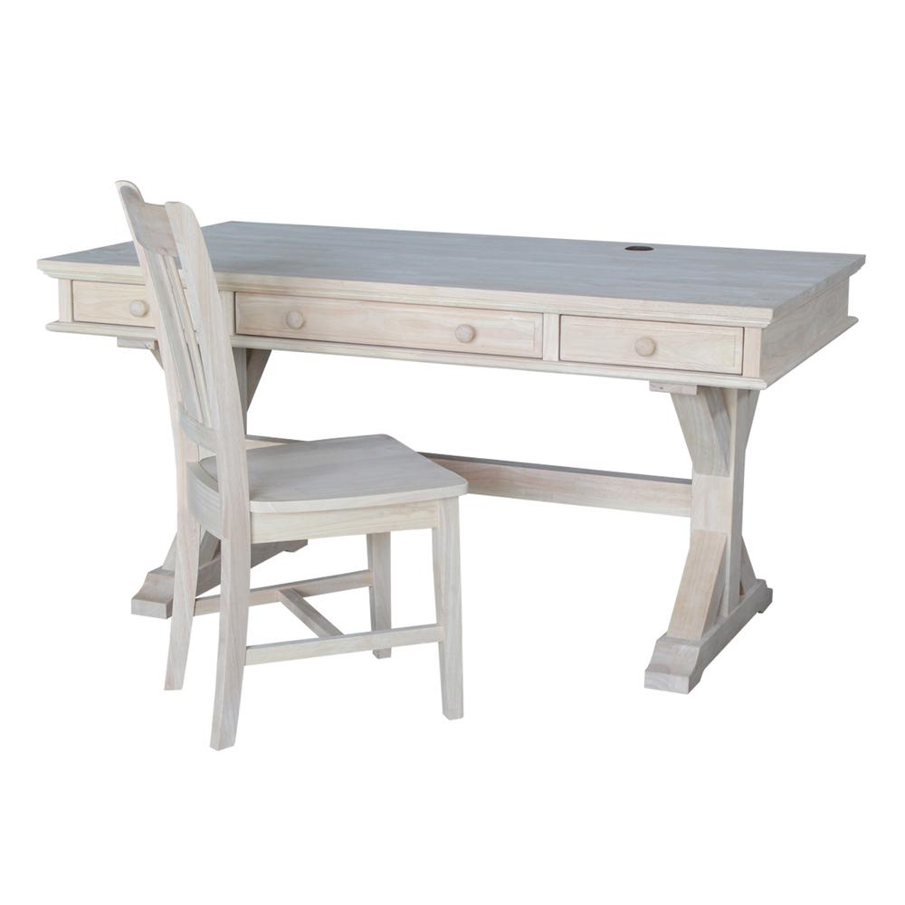 Executive Desk - With Canyon Base, Unfinished. Picture 14
