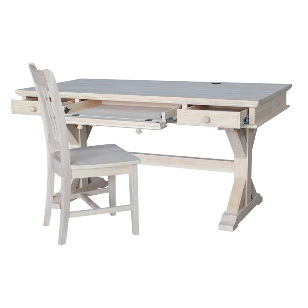 Executive Desk - With Canyon Base, Unfinished. Picture 13