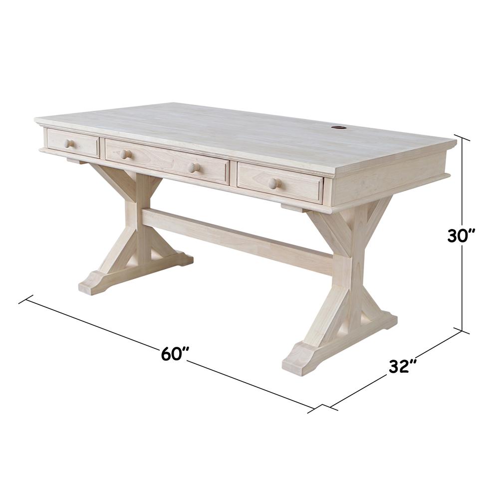 Executive Desk - With Canyon Base, Unfinished. Picture 2