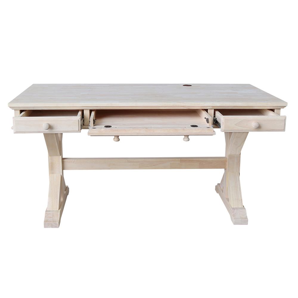 Executive Desk - With Canyon Base, Unfinished. Picture 3