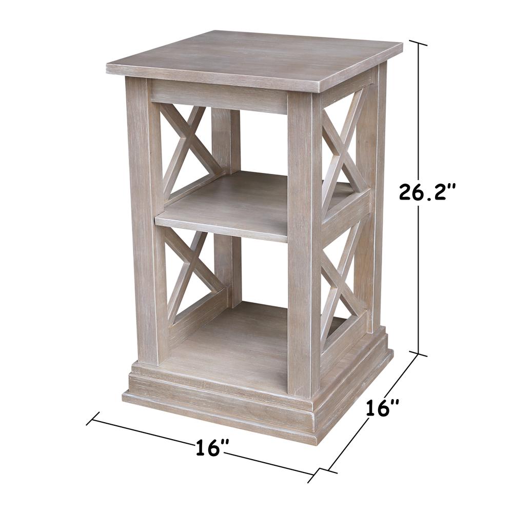 Hampton Accent Table With Shelves, Washed Gray Taupe. Picture 6