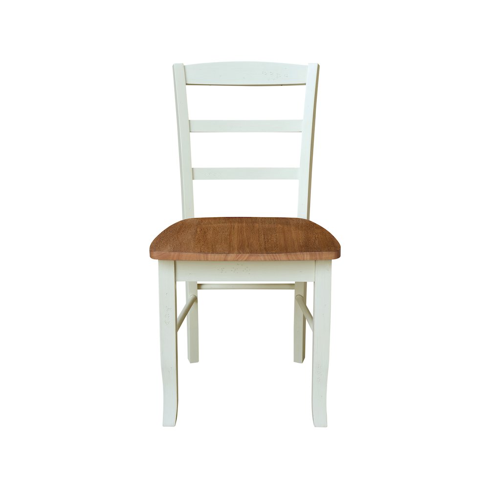 Set of Two Madrid Ladderback Dining Chairs, Hickory/Shell. Picture 3