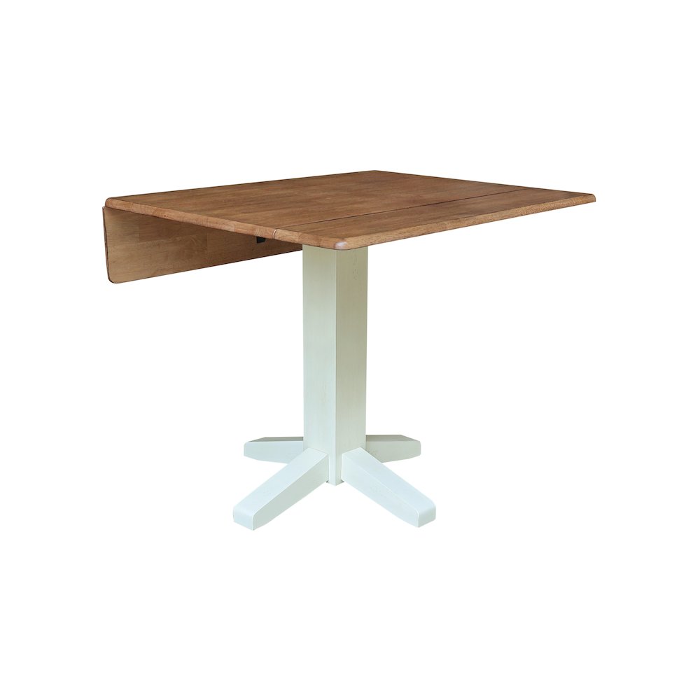 Solid Wood 36" Square Dual Drop Leaf Dining Table. Picture 7