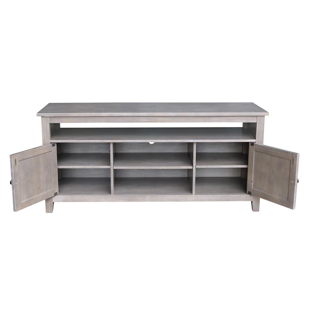 Entertainment / TV Stand - With 2 Doors, Washed Gray Taupe. Picture 2