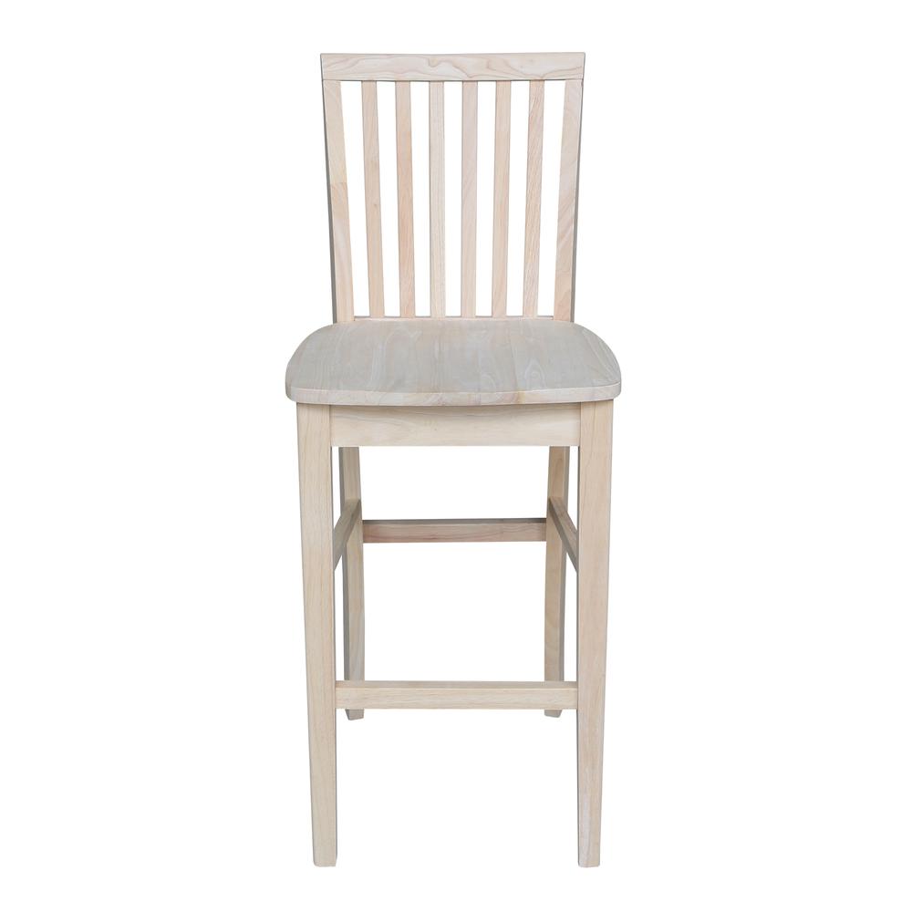 Mission Bar height Stool - 30" Seat Height , Unfinished. Picture 6