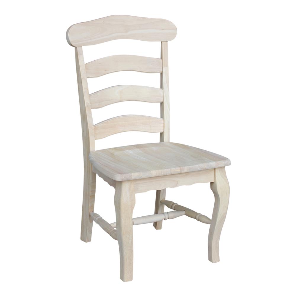 Set of Two Country French Chairs with Solid Seats, Unfinished. Picture 7