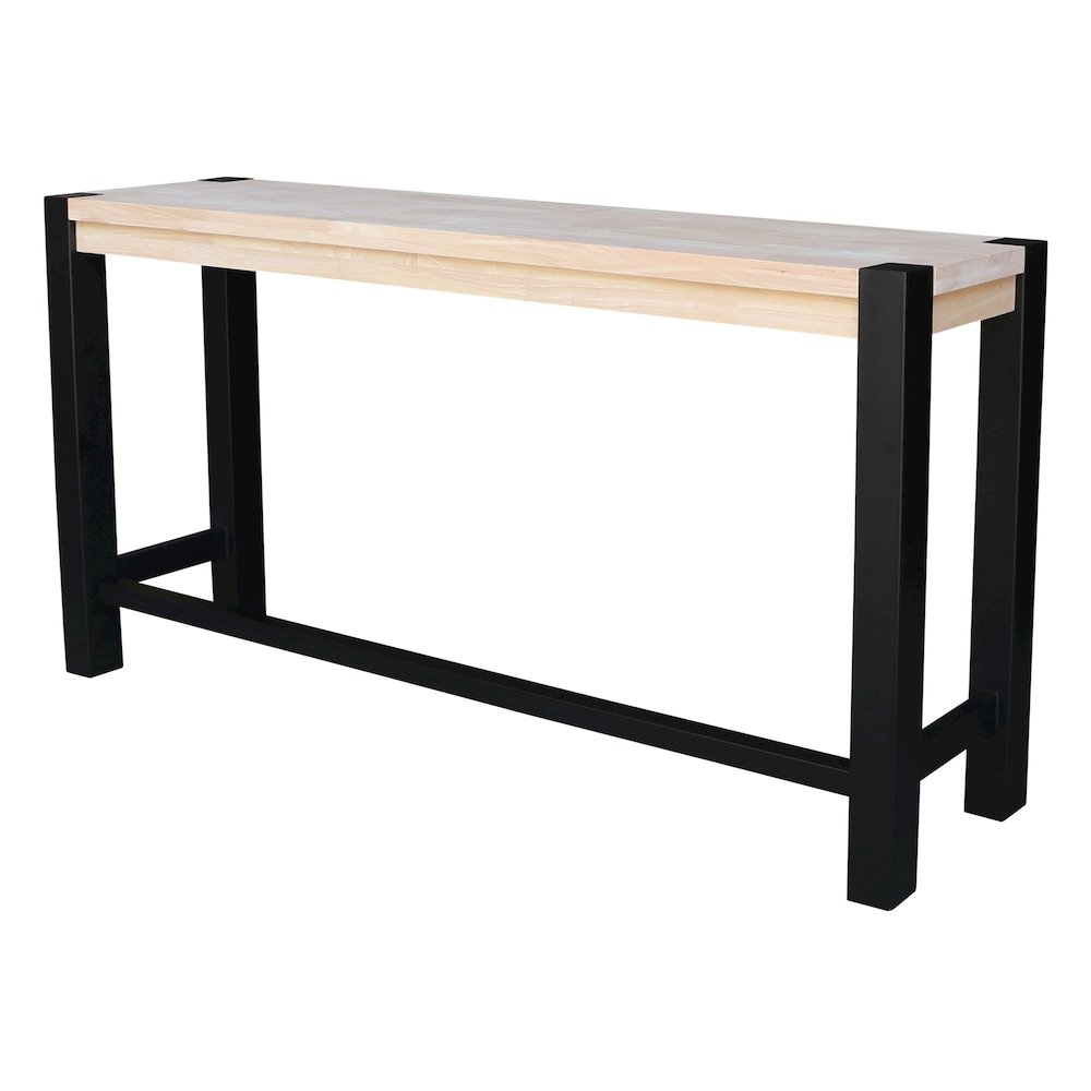 Solid Wood Tall Accent Table with Iron Legs. Picture 2