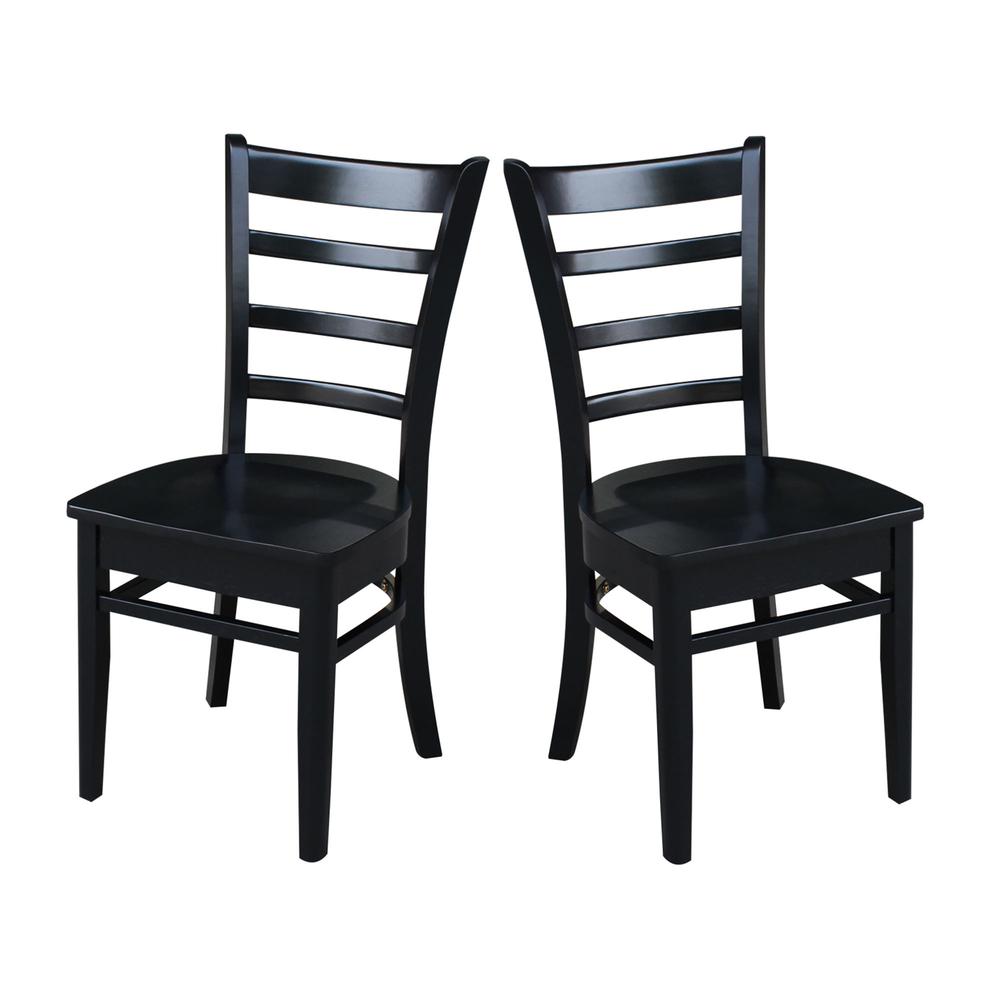 Set of Two Emily Side Chairs, Black. Picture 2