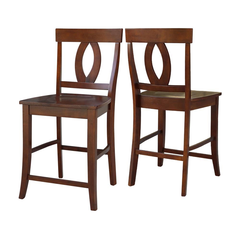 Verona Counter height Stool - 24" Seat Height, Espresso. Picture 7