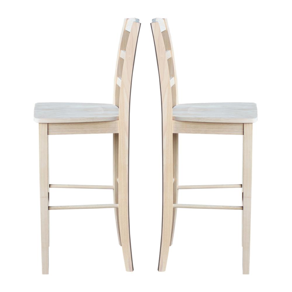 Madrid Bar height Stool - 30" Seat Height, Unfinished. Picture 5