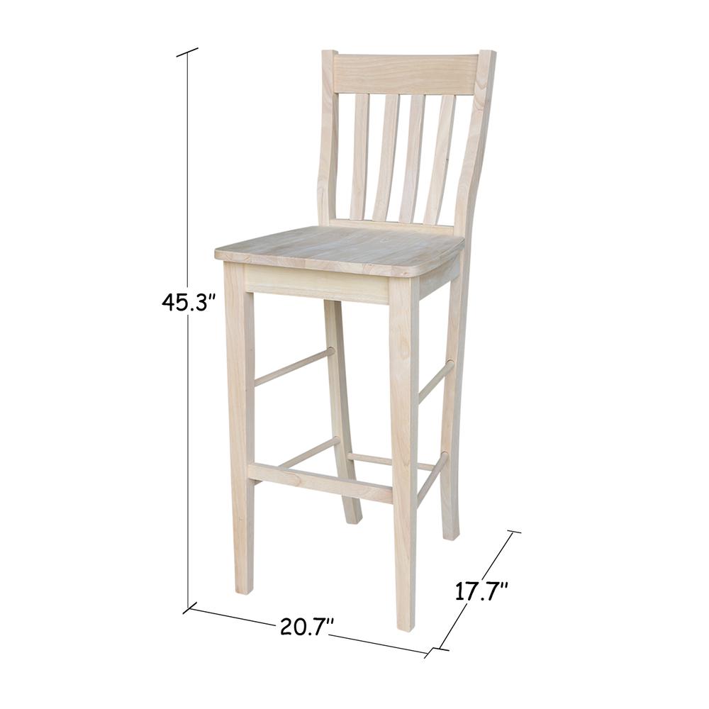 Café Stool - 30" Seat Height, Unfinished. Picture 8