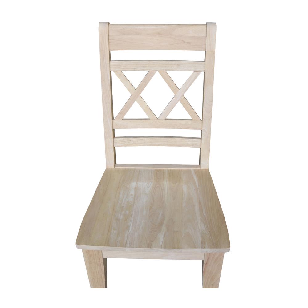 Canyon Collection Set of Two Double X- Back Chairs, Unfinished. Picture 2