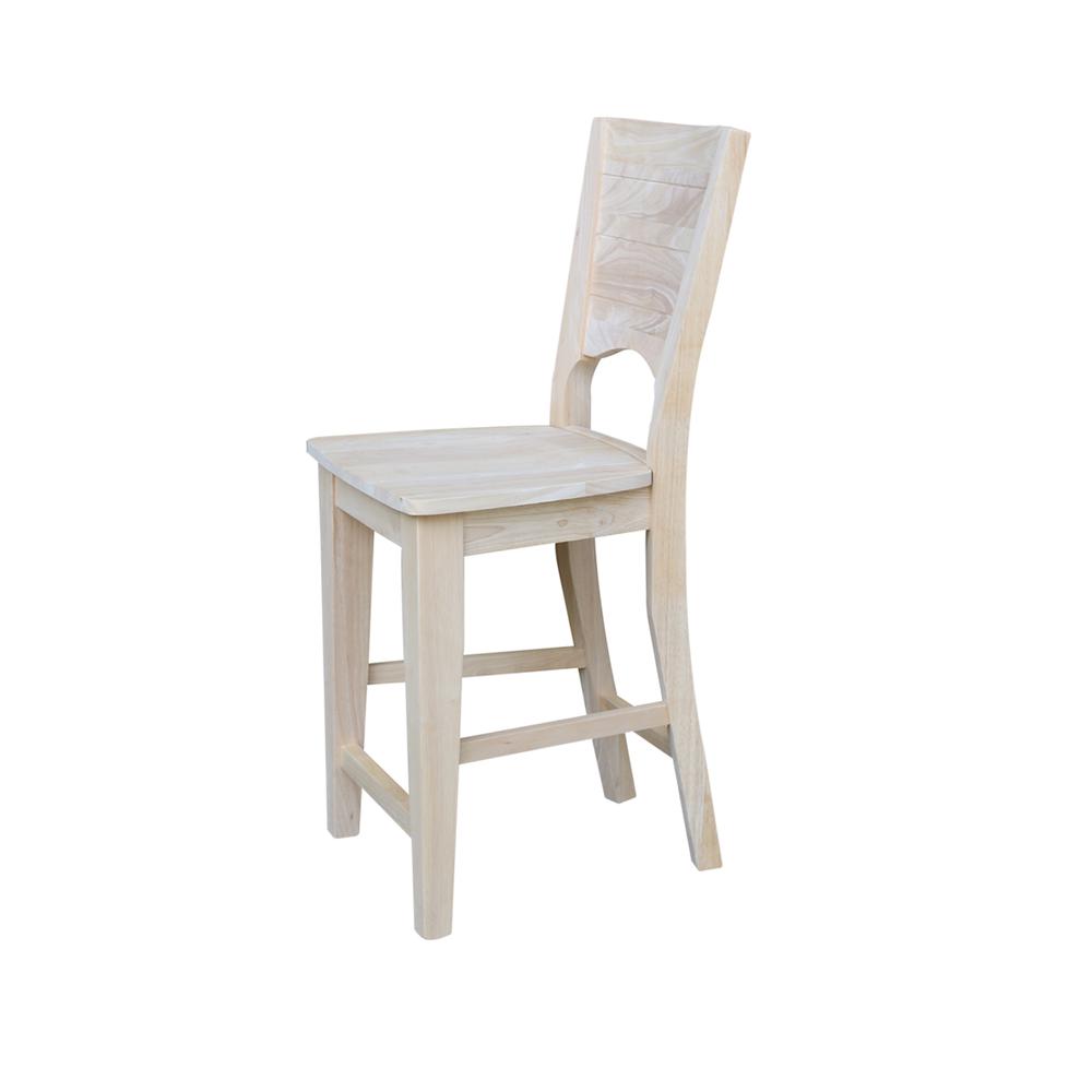 Canyon Collection Solid Back Counter height Stool - 24" Seat Height, Unfinished. Picture 6