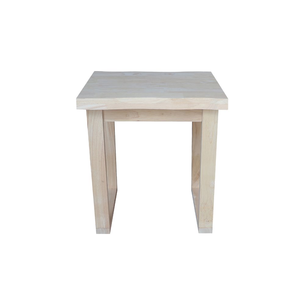Live Edge Solid Wood End Table, Unfinished. Picture 2