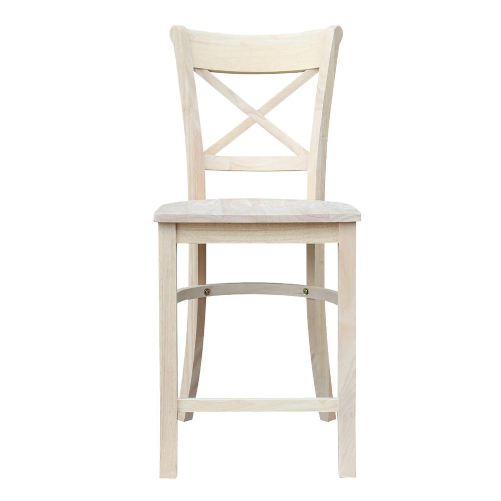 Charlotte Counter height Stool - 24" Seat Height, Unfinished. Picture 6