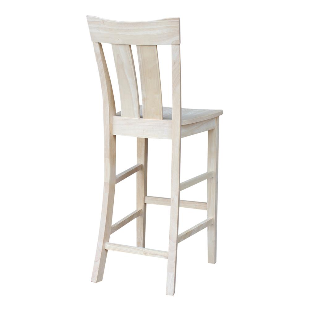 Ava Bar height Stool - 30" Seat Height, Unfinished. Picture 9