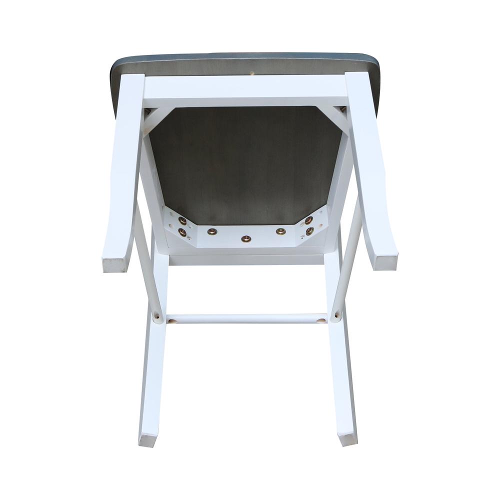 Madrid Ladderback Chairs - Set of 2, White/Heather Gray. Picture 9