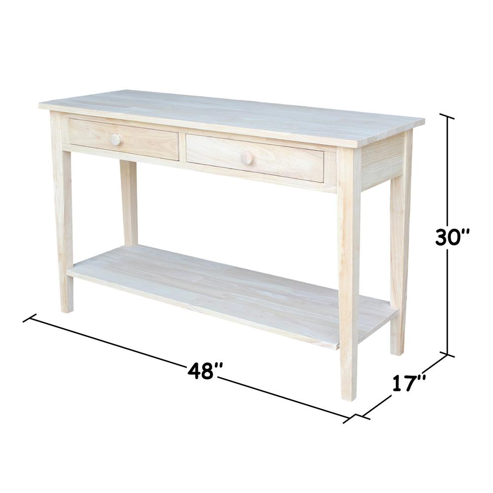 Spencer Console - Server Table - Standard Length, Unfinished. Picture 8