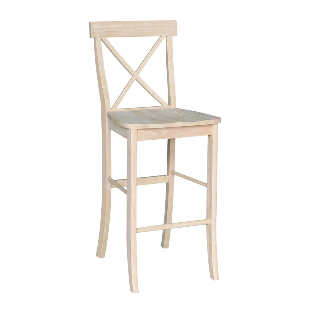 X-Back Stool - 30" Seat Height, Unfinished. Picture 7