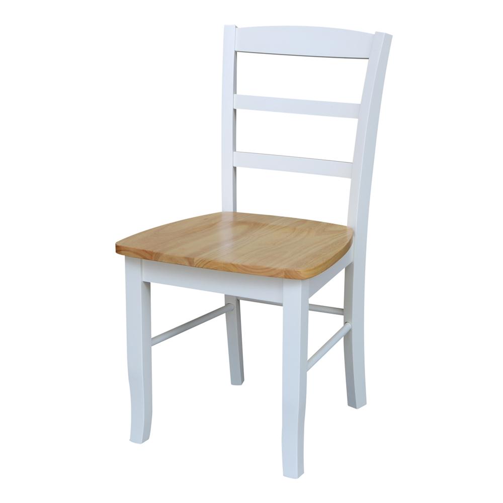 Set of Two Madrid Ladderback Chairs, White / Natural. Picture 1