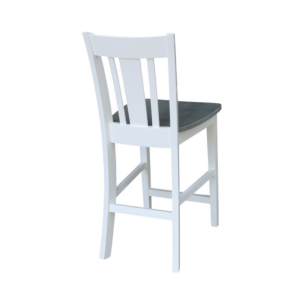 San Remo Counterheight Stool - 24" Seat Height, White/Heather Gray. Picture 9