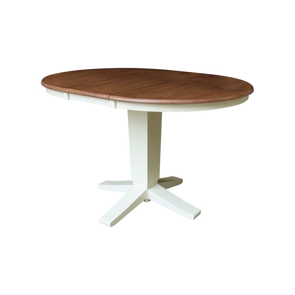 36" Solid Wood Round Extension Dining Table with 6 Dining Chairs. Picture 3