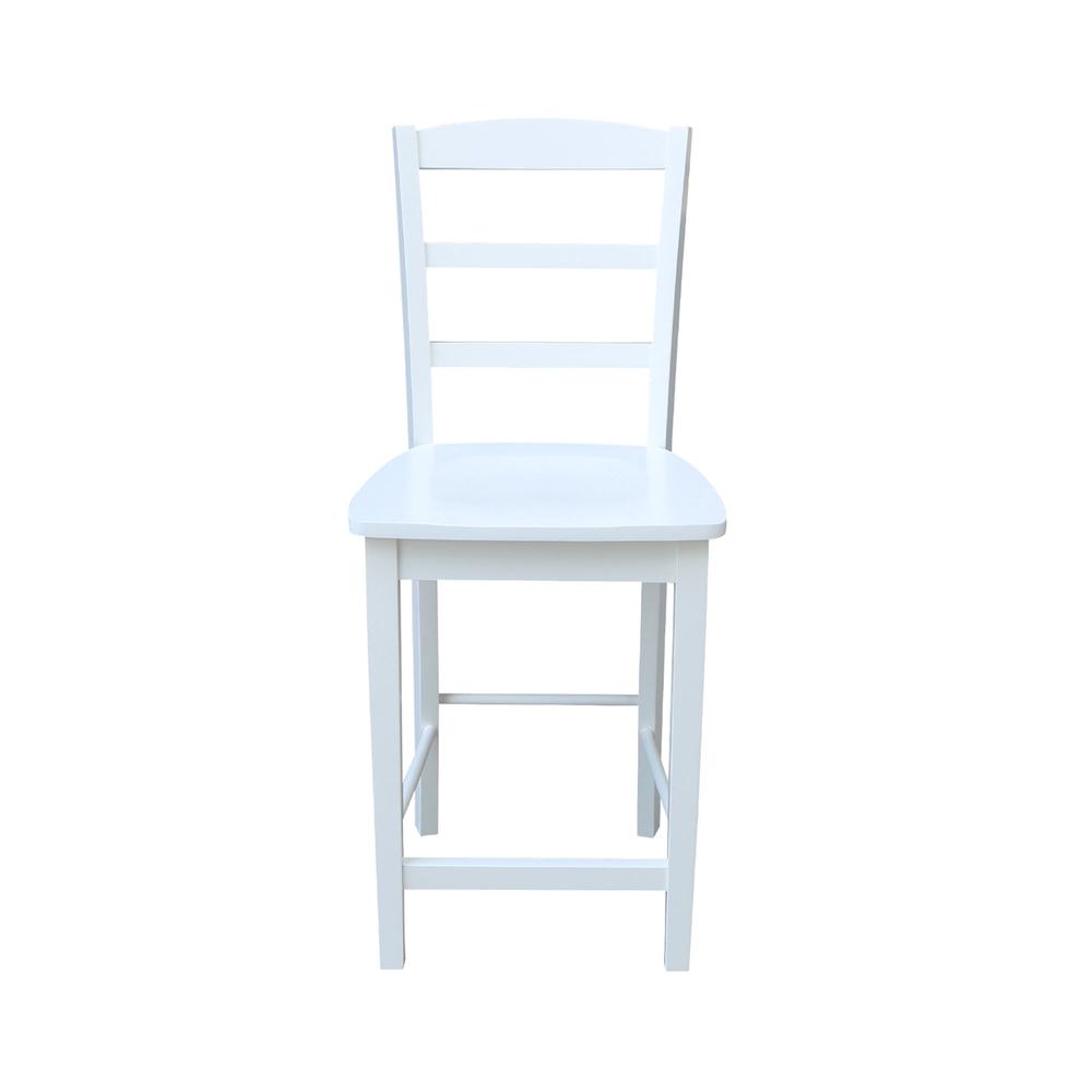 Madrid Counter height Stool - 24" Seat Height, White. Picture 6