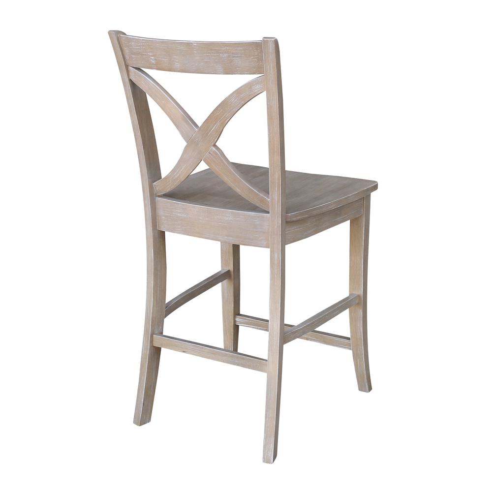 Cosmo Counter height Stool - 24" Seat Height , Washed Gray Taupe. Picture 9