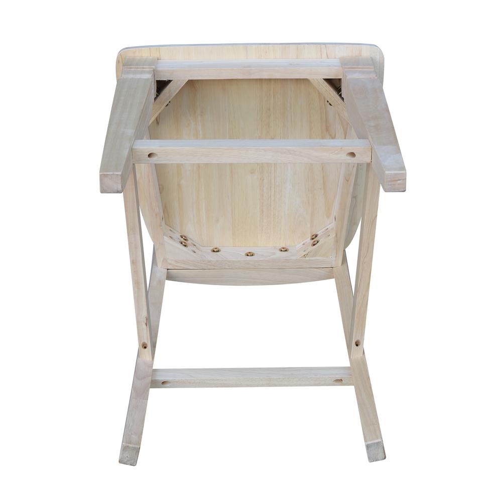 Seattle Counter height Stool - 24" Seat Height, Unfinished. Picture 3