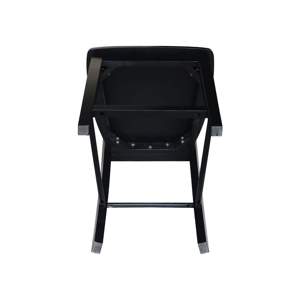 Madrid Counter height Stool - 24" Seat Height, Black. Picture 3