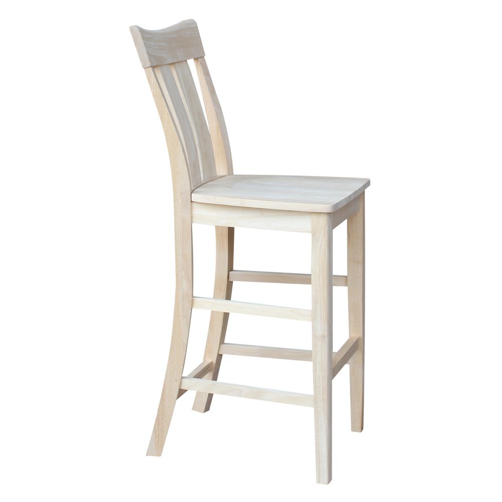 Ava Bar height Stool - 30" Seat Height, Unfinished. Picture 2
