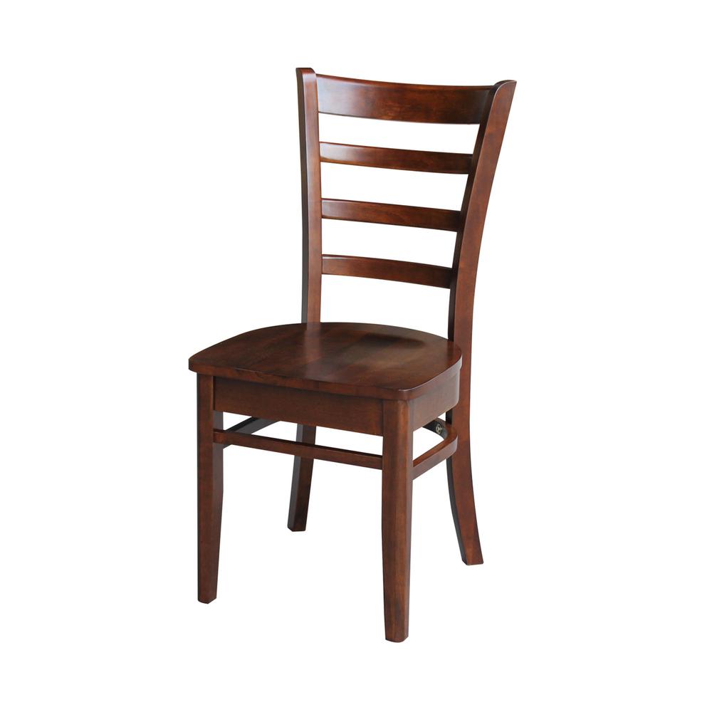Set of Two Emily Side Chairs, Espresso. Picture 1