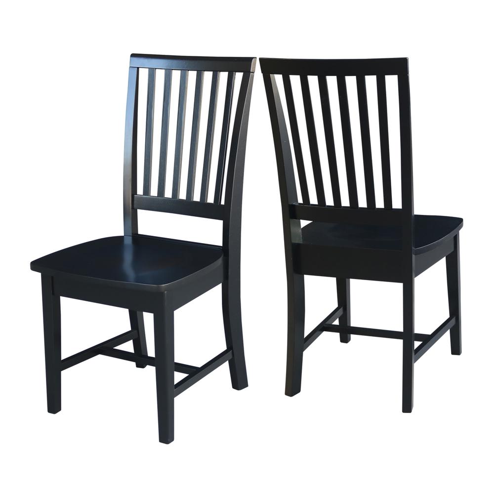 Set of Two Mission Side Chairs, Black. Picture 6