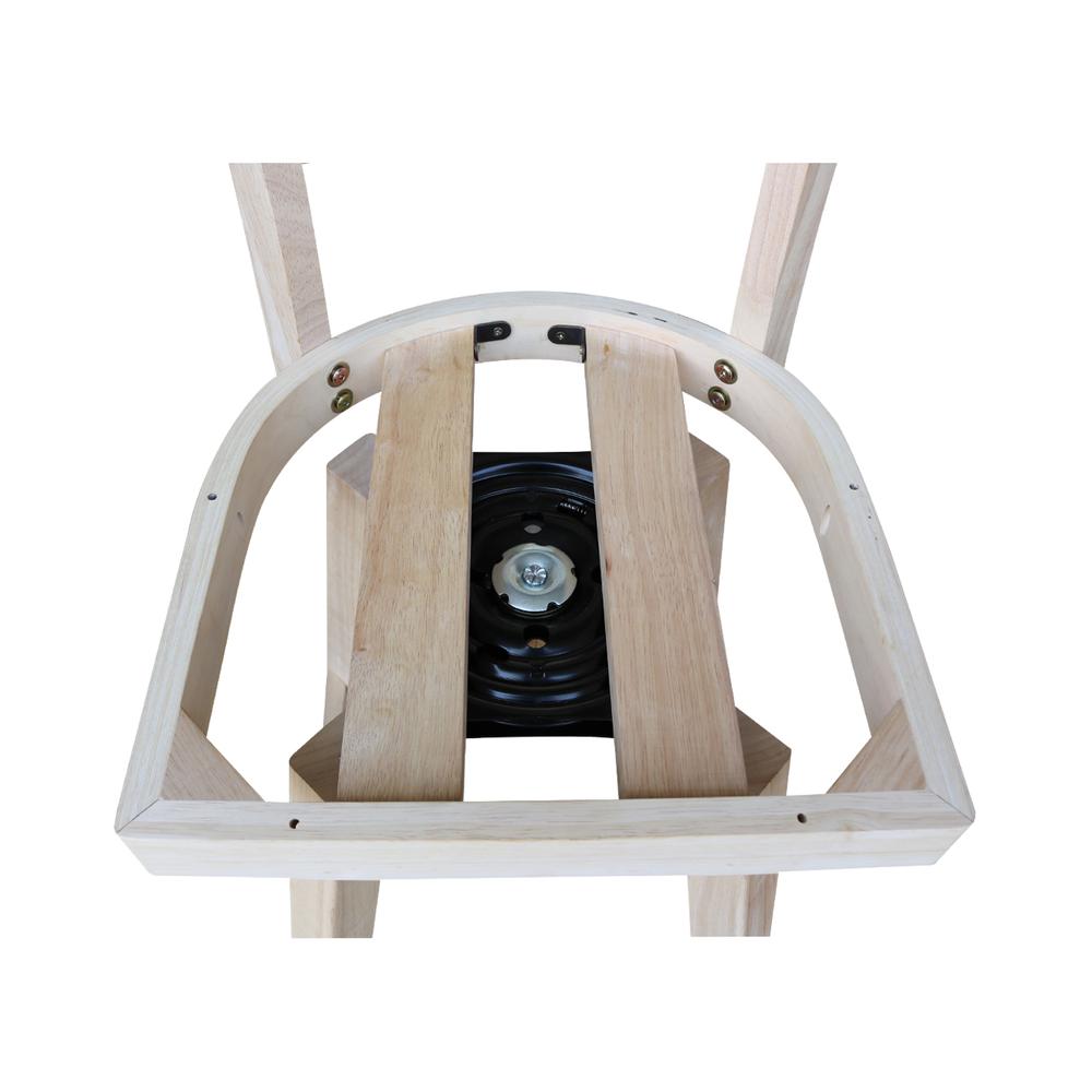 Emily Bar height Stool - 30" Seat Height - With Swivel And Auto Return, Unfinished. Picture 7