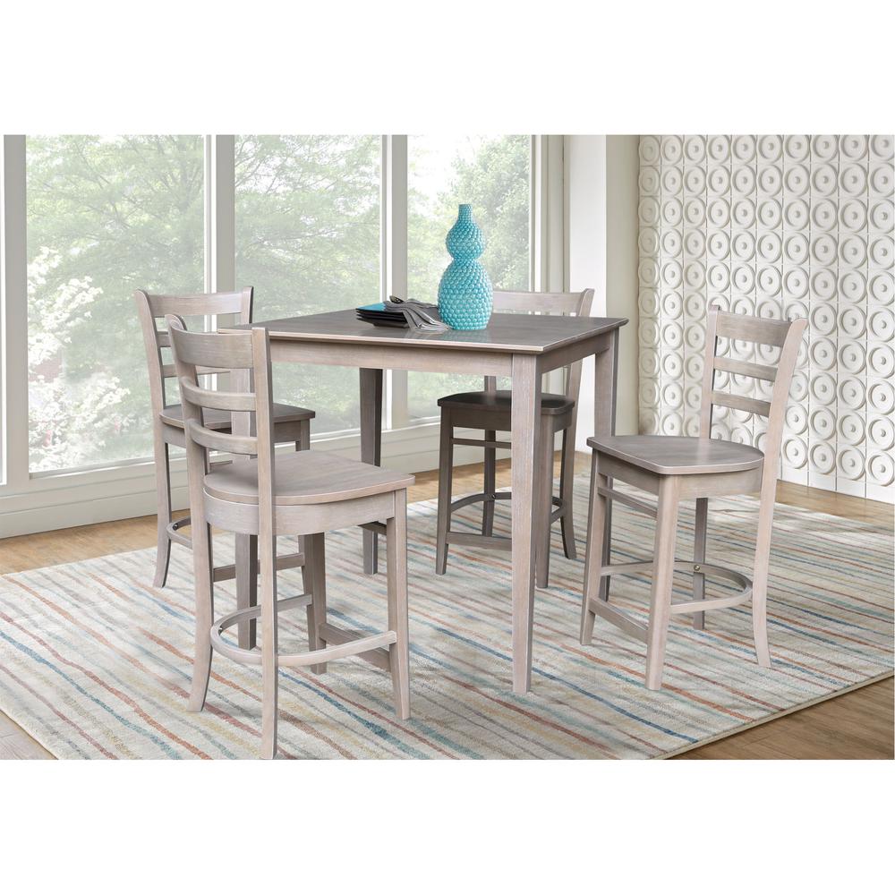 36" x 36" Counter Height Table with 4 Emily Counter Height Stools - 5 Piece Set. Picture 1